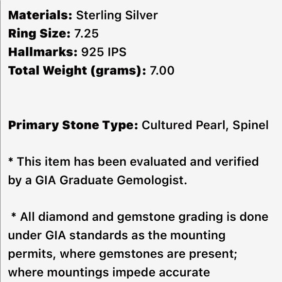 New Cultured Pearl Spinel Ring, Size 7.25 - Picture 5 of 6